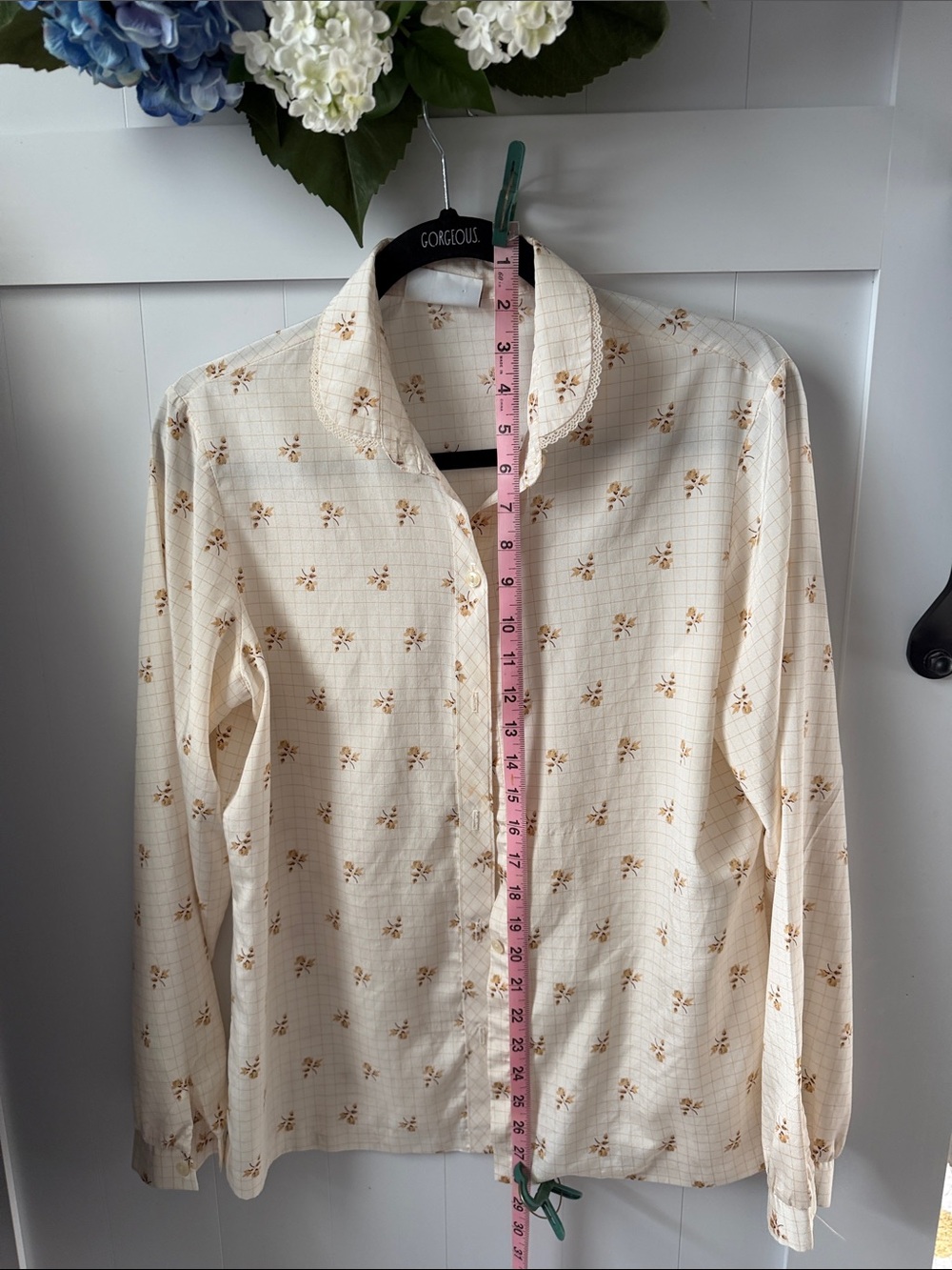 Koret Cream Floral Button-Up Blouse